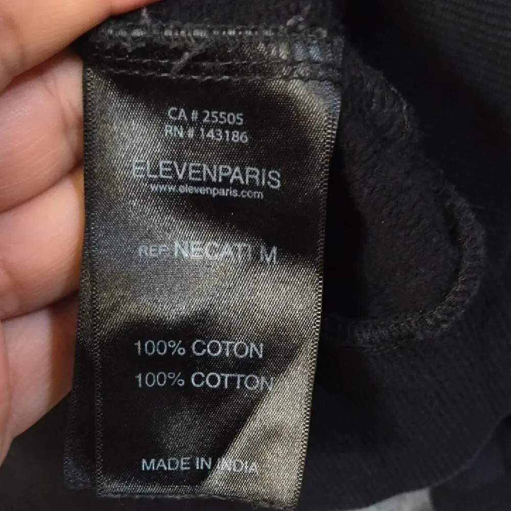 Eleven Paris Father  TV Boy Black Graphic Crewneck Sweater Small